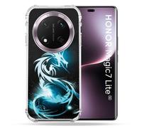 Cokitec Cover rinforzata per Honor Magic 7 Lite 5G Fantastica Drago Blu