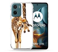 Cokitec Cover rinforzata per Motorola G05 / E15 Animal Giraffa, colore: Bianco