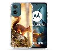 Cokitec Cover rinforzata per Motorola G05 / E15 Animale Scoiattolo Legno