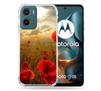 Cokitec Cover rinforzata per Motorola G05 / E15 con motivo papavero