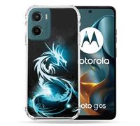 Cokitec Cover rinforzata per Motorola G05 / E15 Fantastico Drago Blu