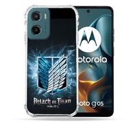 Cokitec Cover rinforzata per Motorola G05 / E15 Manga Attack Titans Nero