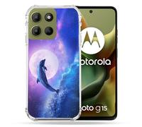 Cokitec Cover rinforzata per Motorola G15 Animal Delphin Onda