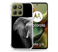 Cokitec Cover rinforzata per Motorola G15 Animal Elephant, colore: Nero