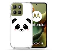 Cokitec Cover rinforzata per Motorola G15 Animal Panda Bianco