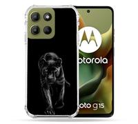 Cokitec Cover rinforzata per Motorola G15 Animal Pantera Nero
