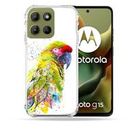 Cokitec Cover rinforzata per Motorola G15 Animal Pappagallo Giallo