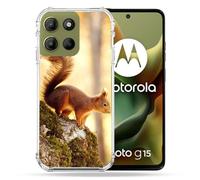 Cokitec Cover rinforzata per Motorola G15 Animal Scoiattolo Legno