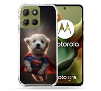 Cokitec Cover rinforzata per Motorola G15 Animal Super Dog