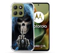 Cokitec Cover rinforzata per Motorola G15 con teschio