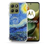 Cokitec Cover rinforzata per Motorola G15 con vernice di notte stellata