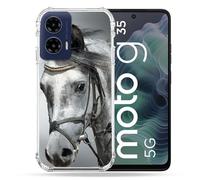 Cokitec Cover rinforzata per Motorola G35 5G Animal Cheval, colore: Bianco