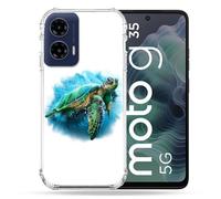 Cokitec Cover rinforzata per Motorola G35 5G Animal Tartaruga Bianco Multicolore