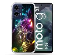 Cokitec Cover rinforzata per Motorola G35 5G Musica Partition Multicolore