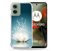 Cokitec Cover rinforzata per Motorola G55 5G Fiore Lotus Bianco