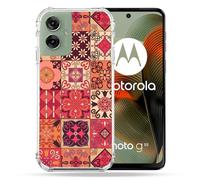 Cokitec Cover rinforzata per Motorola G55 5G Texture Piastrella Cemento Rosso