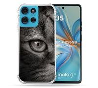Cokitec Cover rinforzata per Motorola G75 5G Animal Gatto Grigio