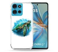 Cokitec Cover rinforzata per Motorola G75 5G Animal Tartaruga Bianco Multicolore