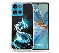 Cokitec Cover rinforzata per Motorola G75 5G Fantastica Drago Blu