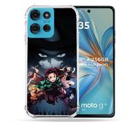 Cokitec Cover rinforzata per Motorola G75 5G Manga Demon Slayer Nero
