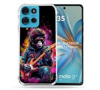 Cokitec Cover rinforzata per Motorola G75 5G Musica Rock Scimmia