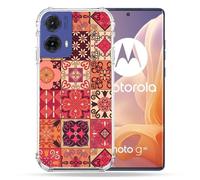 Cokitec Cover rinforzata per Motorola G85 5G Texture Piastrella Cemento Rosso