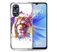 Cokitec Cover rinforzata per Oppo A17 Animal Lion Tag