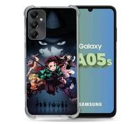 Cokitec Cover rinforzata per Samsung Galaxy A05S Manga Demon Slayer Nero