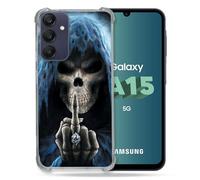Cokitec Cover rinforzata per Samsung Galaxy A15 4G / 5G / 5G / teschio dito