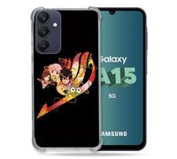 Cokitec Cover rinforzata per Samsung Galaxy A15 4G / 5G Manga Fairy Tail Logo Nero