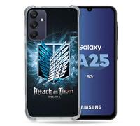 Cokitec Cover rinforzata per Samsung Galaxy A25 5G Manga Attack Titans Nero