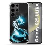 Cokitec Cover rinforzata per Samsung Galaxy S25 Ultra Fantastica Drago Blu