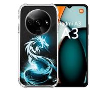 Cokitec Cover rinforzata per Xiaomi Redmi A3 Fantastica Drago Blu