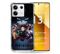 Cokitec Cover rinforzata per Xiaomi Redmi Note 13 5G Manga Demon Slayer Nero