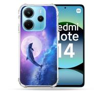 Cokitec Cover rinforzata per Xiaomi Redmi Note 14 4G Animal Delphin Onda