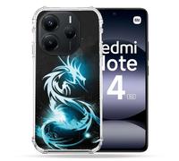 Cokitec Cover rinforzata per Xiaomi Redmi Note 14 5G Fantastica Drago Blu