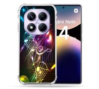Cokitec Cover rinforzata per Xiaomi Redmi Note 14 Pro 4G Musica Partition Multicolore