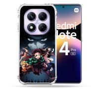 Cokitec Cover rinforzata per Xiaomi Redmi Note 14 Pro 5G Manga Demon Slayer Nero