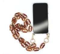 Cokitec Cover rinforzata trasparente per Honor Magic 5 Lite con cordino/tracolla/cordino anelli ambra