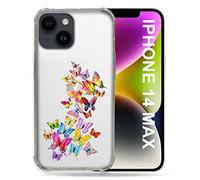Cokitec Cover trasparente per Iphone 14 Plus (6,7) Farfalla Multicolore