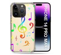 Cokitec Cover trasparente per iPhone 14 Pro Plus (6.7) Note musicali, colore