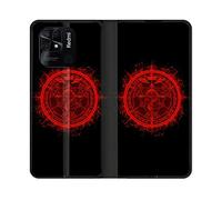 Cokitec Custodia in Pelle Portafoglio per Xiaomi Redmi 10C Manga Fullmetal Alchemist Logo