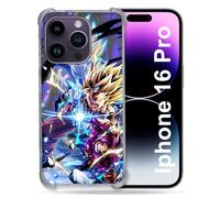 Cokitec Custodia rinforzata per Apple Iphone 16 Pro Manga Dragon Ball Sangohan Duo