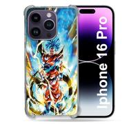 Cokitec Custodia rinforzata per Apple Iphone 16 Pro Manga Dragon Ball Sangoku, colore: Bianco