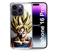 Cokitec Custodia rinforzata per Apple Iphone 16 Pro Manga Dragon Ball Sangoku Ritratto