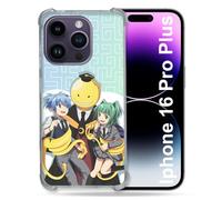 Cokitec Custodia rinforzata per Apple Iphone 16 Pro Plus Manga Assassination Classroom Kuro Trio