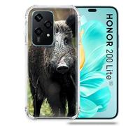 Cokitec Custodia rinforzata per Honor 200 Lite 5G Caccia Cinghiale Legno