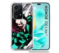 Cokitec Custodia rinforzata per Honor 200 Lite 5G Manga Demon Slayer Tanjiro