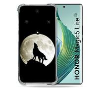 Cokitec Custodia rinforzata per Honor Magic 5 Lite Animal Loup, colore: Nero