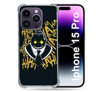 Cokitec Custodia rinforzata per iPhone 15 Pro (6.1) Manga Assassination Classroom Kuro Nero